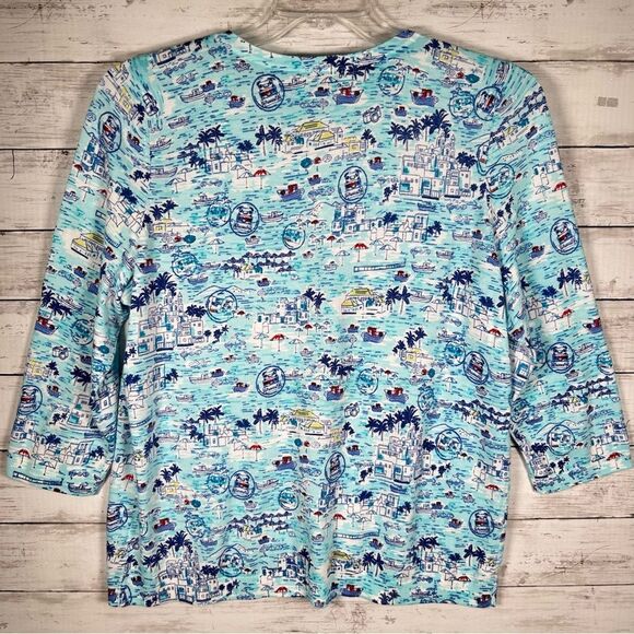 Talbots Santorini Soft Knit 3/4 Sleeve Coastal Cardigan 1x - Picture 3 of 8